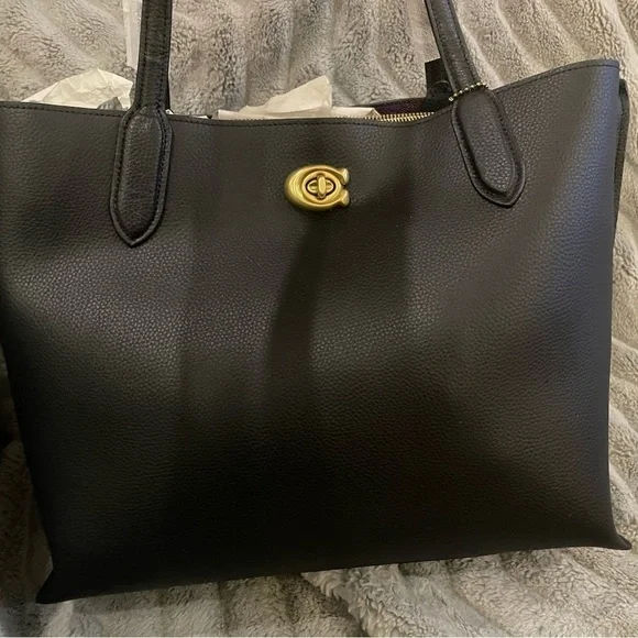 Coach Willow Leather Tote Bag - Black - NWT